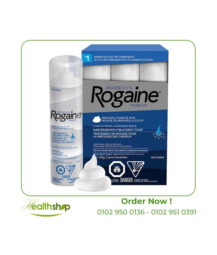 ROGAINE 5% Minoxidil Unscented Foam For Men