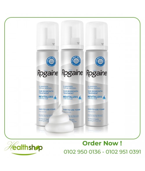 ROGAINE 5% Minoxidil Unscented Foam For Men | Rogaine | Hair Loss products  |