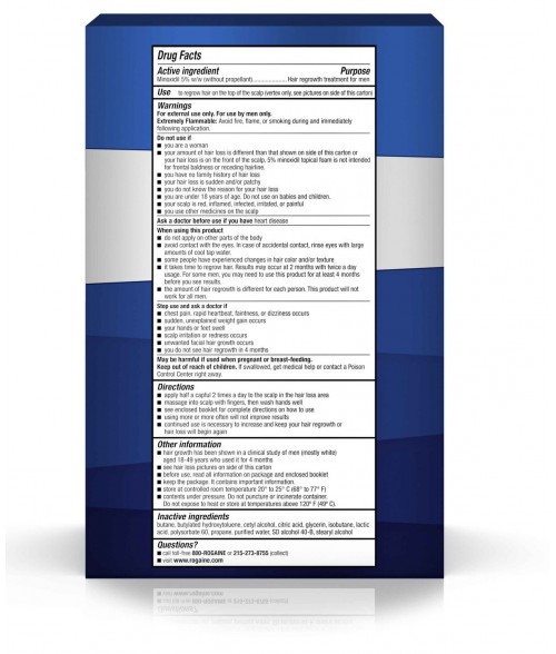 ROGAINE 5% Minoxidil Unscented Foam For Men | Rogaine | Hair Loss products  |