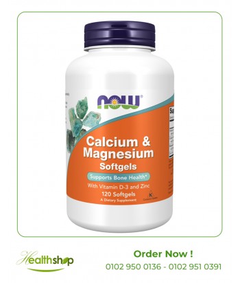 Calcium & Magnesium Softgels -120 Softgels | now foods | Joints and Bones  |