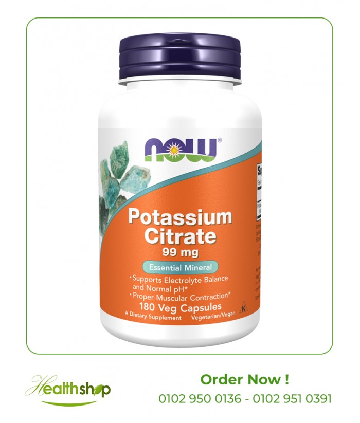 Potassium Citrate 99 mg Veg - 180 Capsules | now foods | Benefits  |