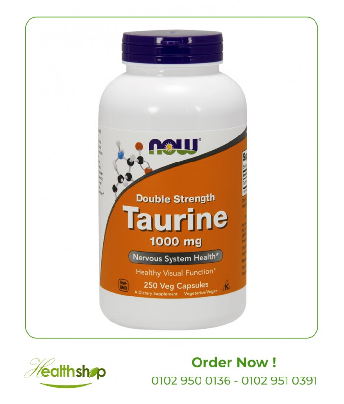 Taurine, Double Strength 1000 mg |250 Veg Capsules | now foods | Vision support  |