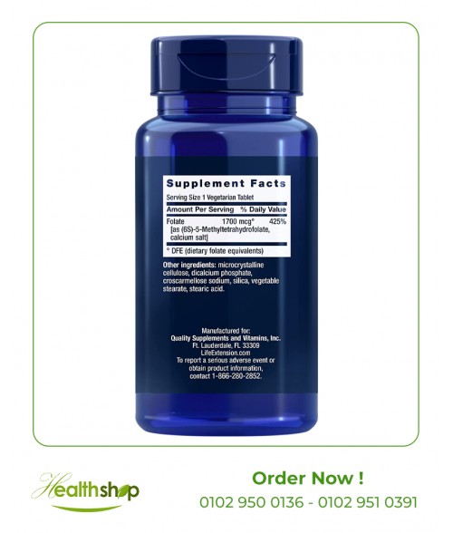 Optimized Folate L-Methylfolate 1700 mcg - 100 Tablets | Life Extension | Women  |
