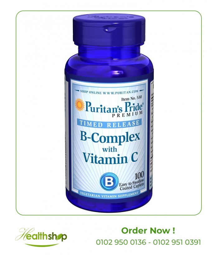 Vitamin B-Complex + Vitamin C Time Release-100 Caplets |  | Vitamin B Family  |