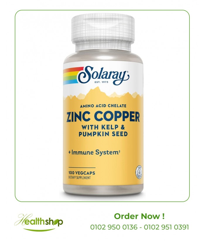 Solaray Zinc Copper Amino Acid Chelates - 100 CAPs | Others | Immunity & Antioxidants  |