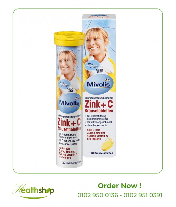 MIVOLIS ZINC + Vitamin C effervescent Tablets | Mivolis | Immunity & Antioxidants  |