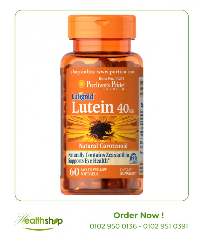 Lutein 40 Mg With Zeaxanthin,60 Softgels | Puritan's Pride | Vision support  |