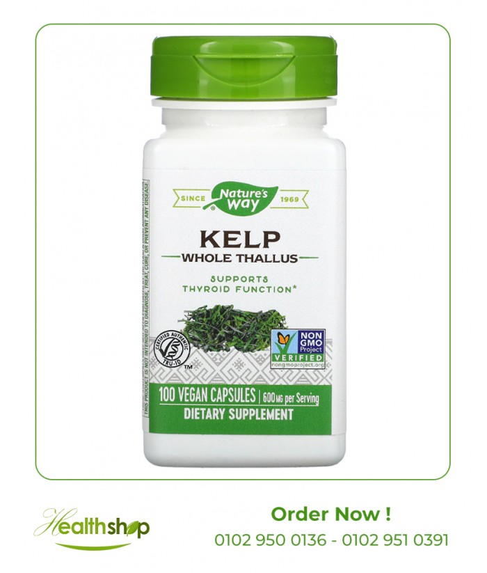 Kelp Whole Thallus, 600 mg - 100 Vegan Capsules | Others | Support Thyroid Function  |