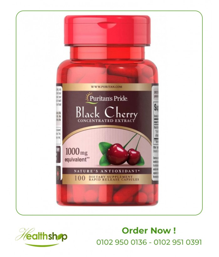 Black Cherry Extract 1000 mg - 100 CAPs | Puritan's Pride | Benefits  |