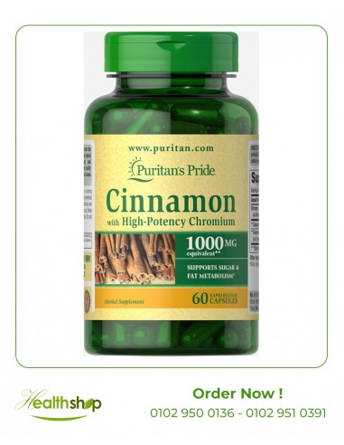 Cinnamon Complex with High Potency Chromium - 60 Caplets | Puritan's Pride | Benefits  |