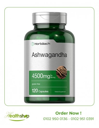 Ashwagandha Capsules - 120 Count | Horbaach | Brain and concentration  |