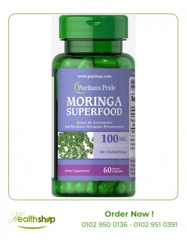 Moringa Superfood 100 mg - 60 capsules ( Expiry Date 6/2023) | Puritan's Pride | Benefits  |