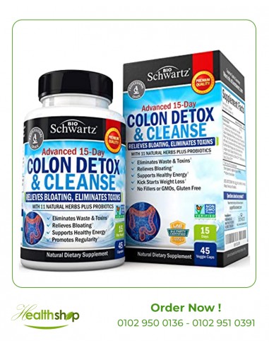 Colon Detox and Cleanser Capsules - 45 Veg capsules | Bio Schwartz | Liver Support  |