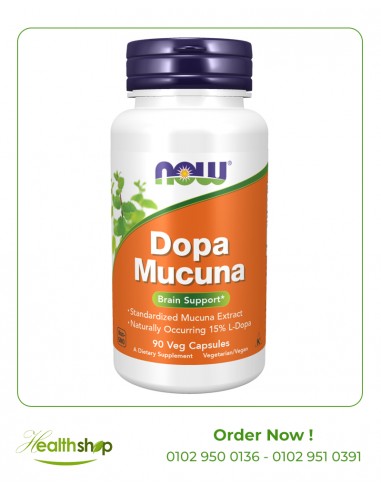 Dopa Mucuna Brain Support - 90 Veg Capsules | now foods | Brain and concentration  |