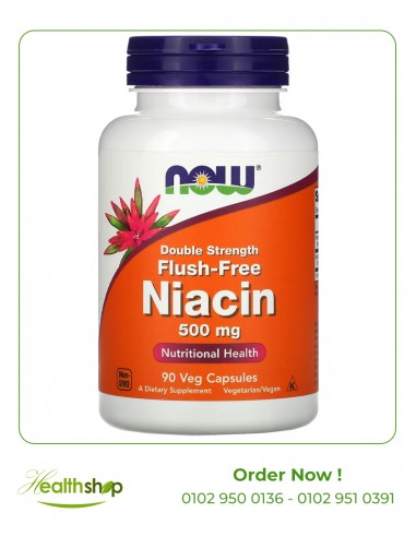 Niacin 500 mg, Double Strength Flush-Free -90 Veg Capsules | now foods | Supplements  |