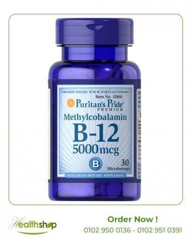 Methylcobalamin Vitamin B-12 5000 mcg - 30 Microlozenges | Puritan's Pride | Vitamin B Family  |
