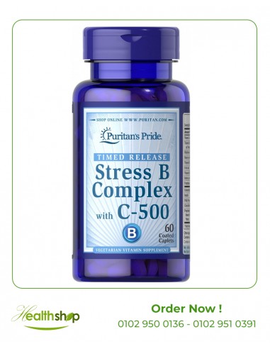 Stress Vitamin B-Complex with Vitamin C-500 Timed Release - 60 Coated Tablets | Puritan's Pride | Vitamins  |