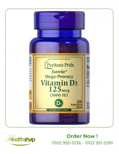 Vitamin D3 5000 IU /100 Softgels | Puritan's Pride | Vitamin D  |