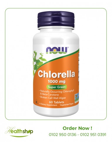 Chlorella 1000 mg - 60 Tablets | now foods | Green Products  |