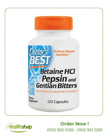 Betaine HCl Pepsin and Gentian Bitters -- 120 Capsules | now foods | Digestive system  |