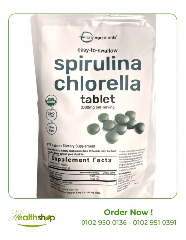 Spirulina and Chlorella Supplement, 3000mg Per Serving - 675 Tablets |  | Green Products  |
