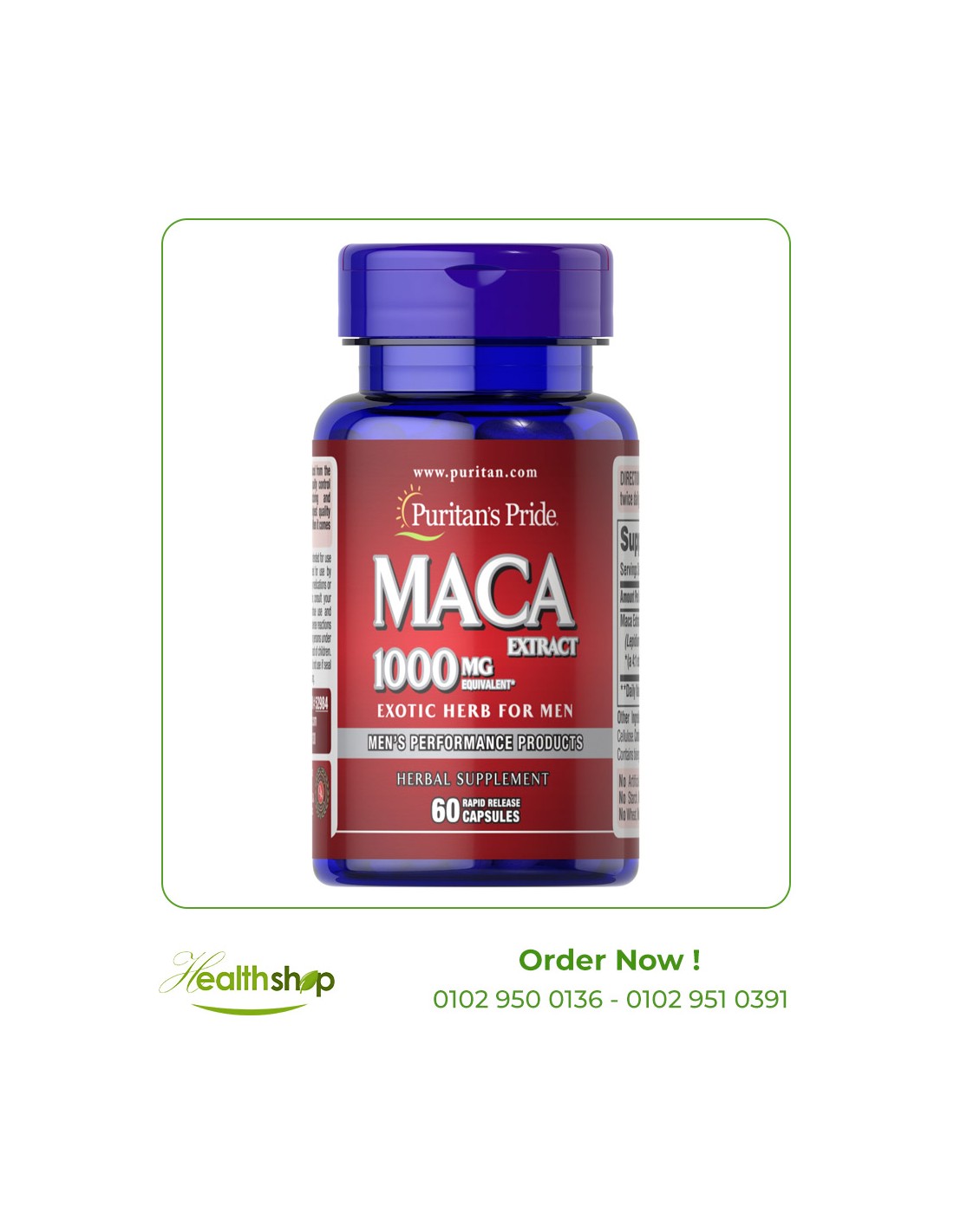 Shop Puritans Pride Maca 1000 Mg 60 Cap The Health Shop