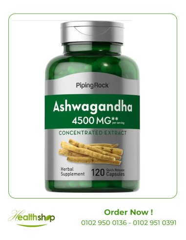 Piping Rock Ashwagandha Root Extract 4500 mg - 120 Veg Capsules | Others | Mood Adjustment and sleep aids  |