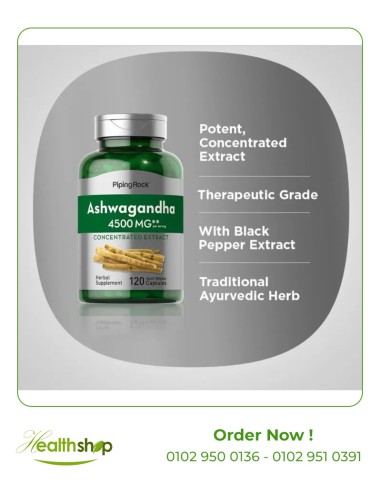 Piping Rock Ashwagandha Root Extract 4500 mg - 120 Veg Capsules | Others | Mood Adjustment and sleep aids  |