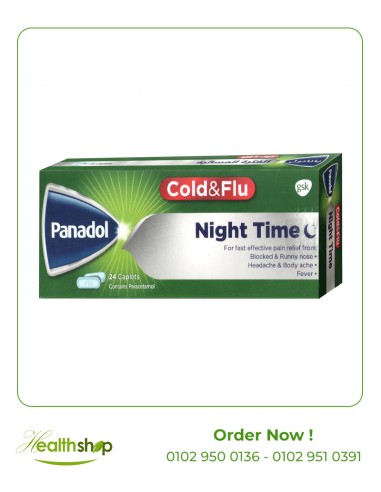 Panadol Cold and Flu Night Time - 24 Caplets | Panadol | Cold & Flu & headache  |
