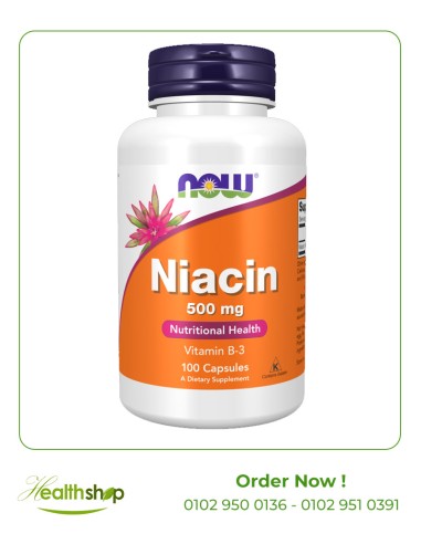 النياسين ( فيتامين ب 3) 500 مج - 100 كبسولة | now foods