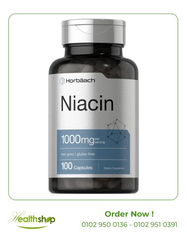Niacin 1000mg - 100 Capsules | Horbaach | Vitamin B Family  |
