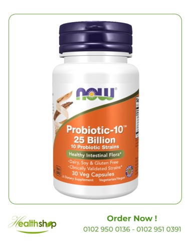 Probiotic 10™ 25 Billion - 30 Veg Capsules | now foods | Digestive system  |