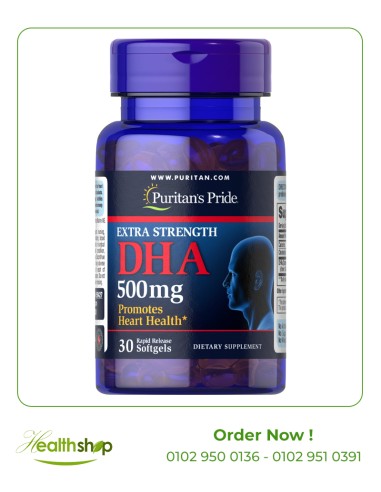 Extra Strength DHA 500 mg - 30 softgels | Puritan's Pride | Brain and concentration  |