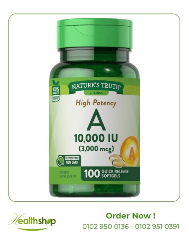 Vitamin A 10,000 IU (3,000 mcg) - 100 Quick Release Softgels | Nature's Truth | Vitamin A  |