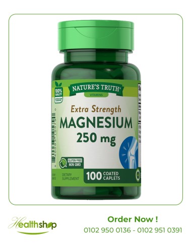 Extra Strength Magnesium 250 mg 100 Coated Caplets | Nature's Truth | Magnesium  |