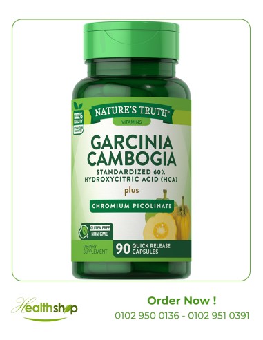 Garcinia Cambogia plus Chromium Picolinate - 90 Quick Release Capsules | Nature's Truth | Weight Loss  |