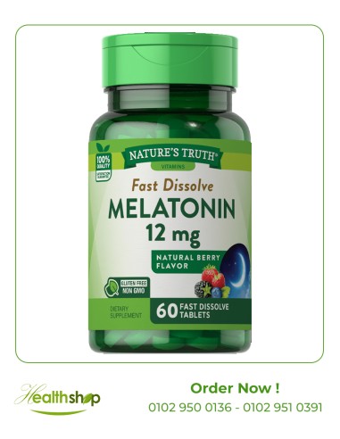 Melatonin 12 mg - 60 Capsules | Nature's Truth | Mood Adjustment and sleep aids  |