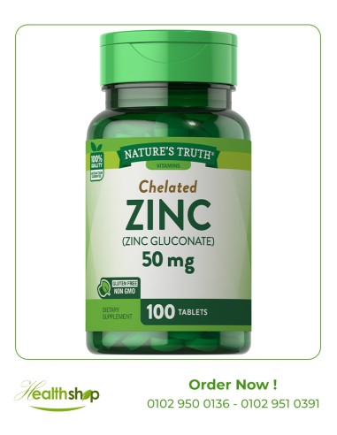 Chelated Zinc 50 mg (Zinc Gluconate) - 100 Tablets |  | Zinc  |