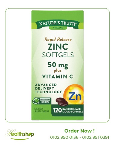 Zinc Softgels 50 mg plus Vitamin C - 120 Softgels |  | Zinc  |