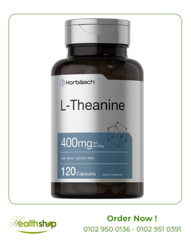 L-Theanine 400mg - 120 Capsules | Horbaach | Mood Adjustment and sleep aids  |