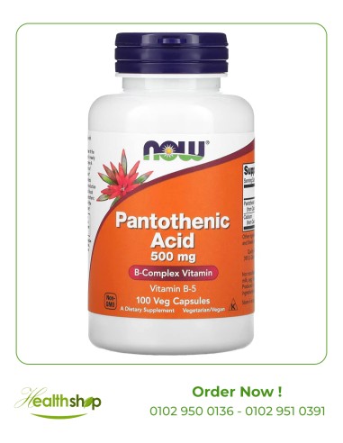 Pantothenic Acid 500mg -100 Capsules | now foods | Vitamin B Family  |