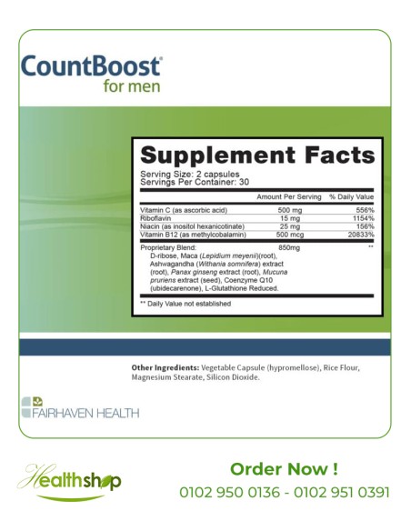 CountBoost Sperm Count Supplement - 60 Capsules | Others | Men Fertility  |