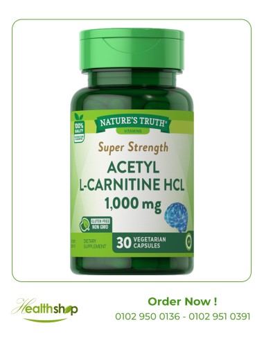Acetyl L-Carnitine HCL 1,000 mg - 30 Quick Release Capsules | Nature's Truth | Body Building  |
