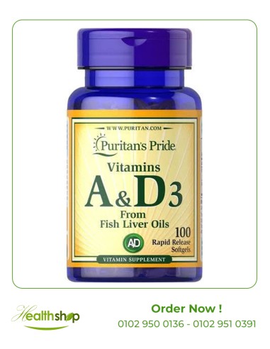 Vitamin A & D3 5000/400 IU-100 Softgels | Puritan's Pride | Vitamin A  |