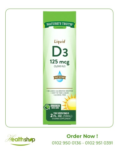 Liquid Vitamin D3 125 mcg (5,000 IU) - 59 ml