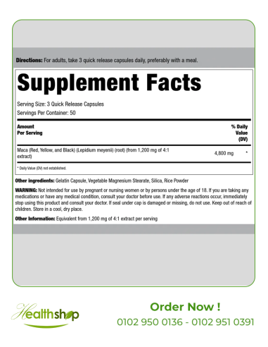 Maca Red Yellow Black 4800 mg - 150 Quick...