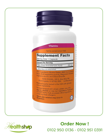 PABA 500 mg - 100 Capsules