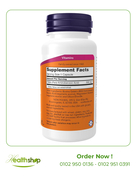 PABA 500 mg - 100 Capsules
