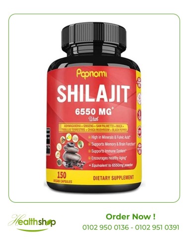 Papnami Organic Shilajit Extract Capsules 6550mg - 150 capsules