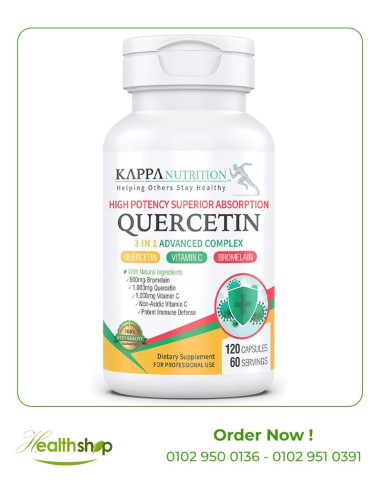 Kappa Quercetin 1000mg, Bromelain 500mg and Vitamin C 1000mg - 120 Capsules